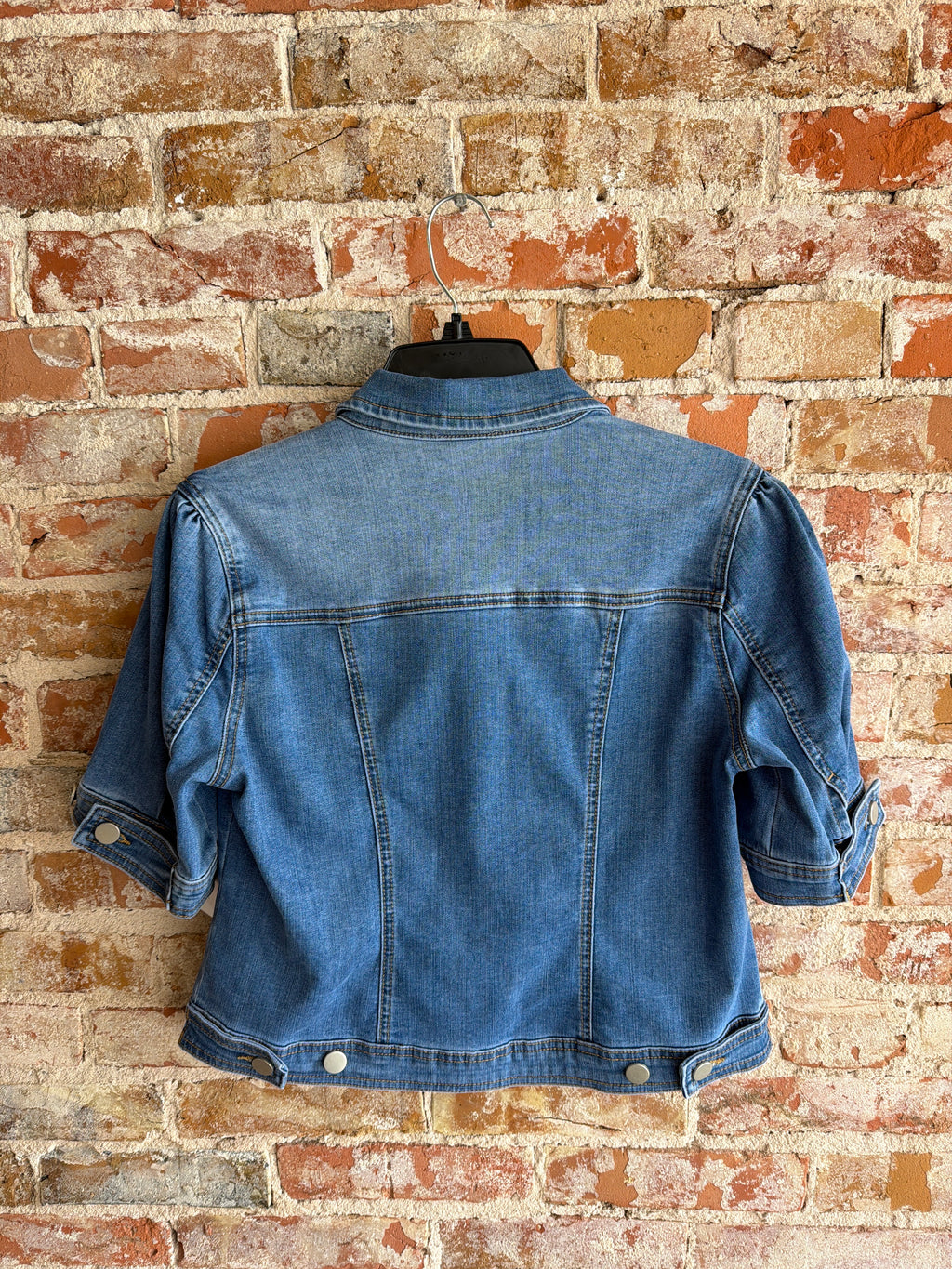 Tribal Elbow Sleeve Denim Jacket