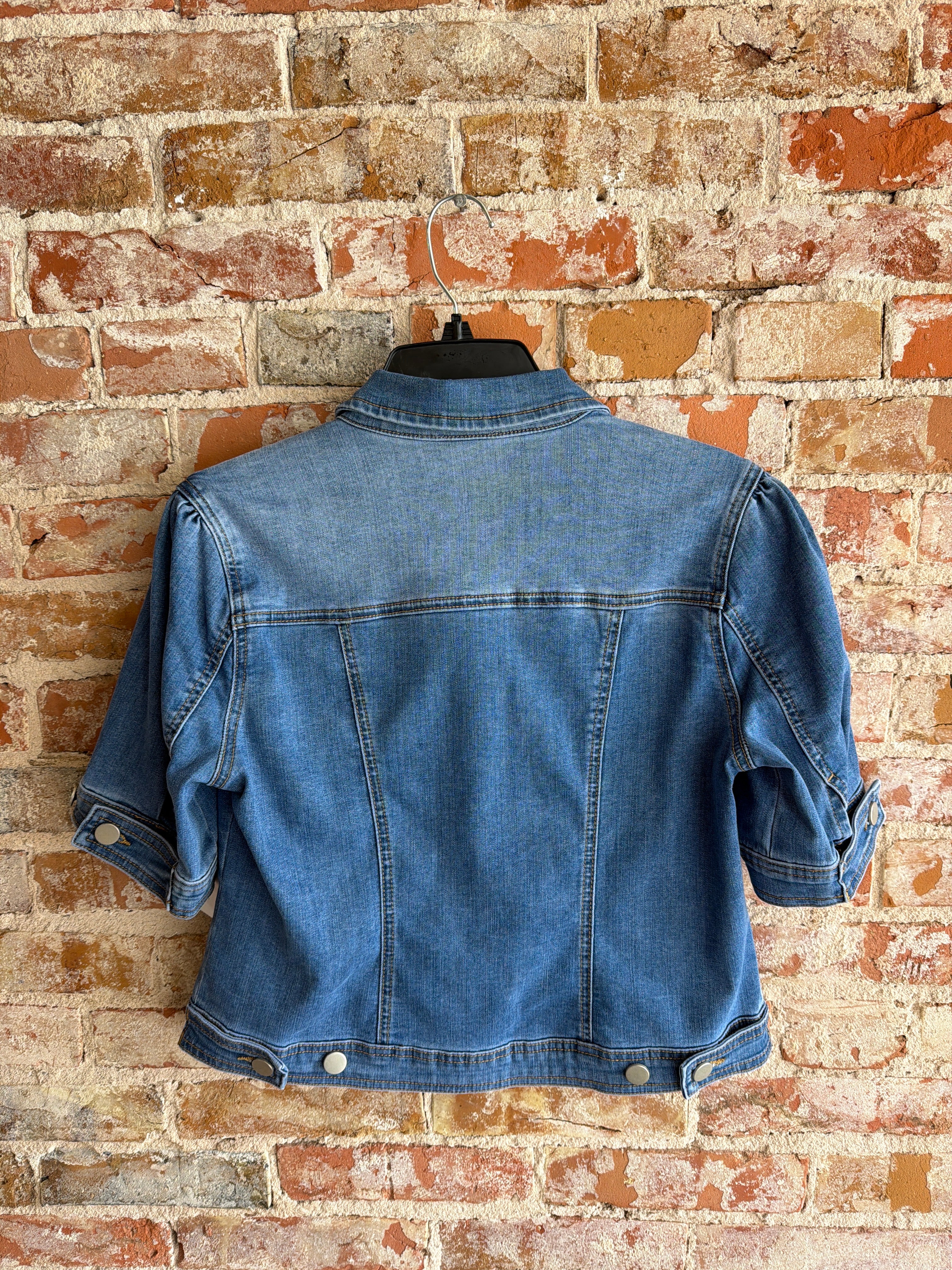 Tribal Elbow Sleeve Denim Jacket