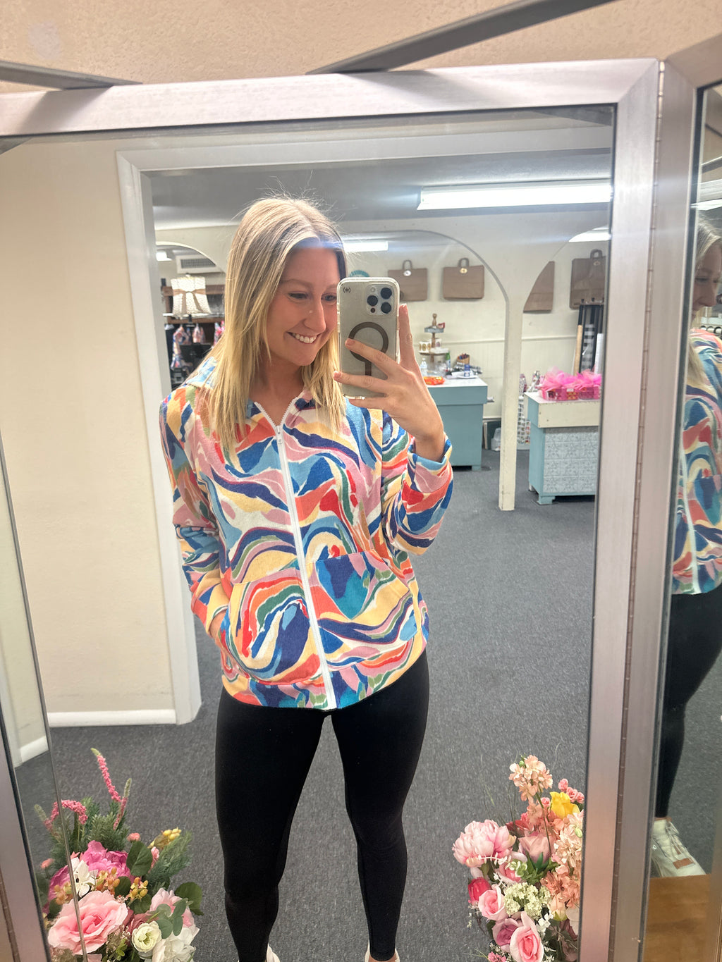 Trisha Tyler Abstract Zip up Hoodie
