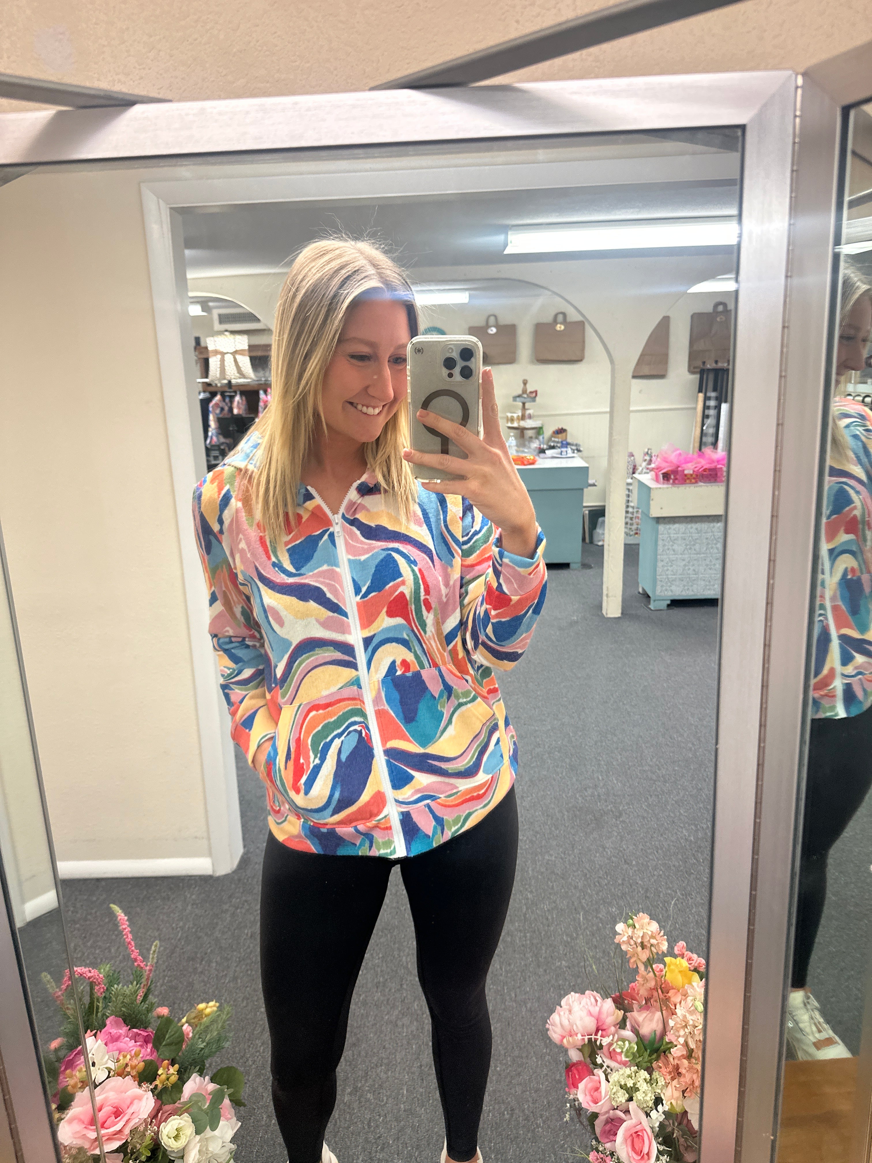 Trisha Tyler Abstract Zip up Hoodie