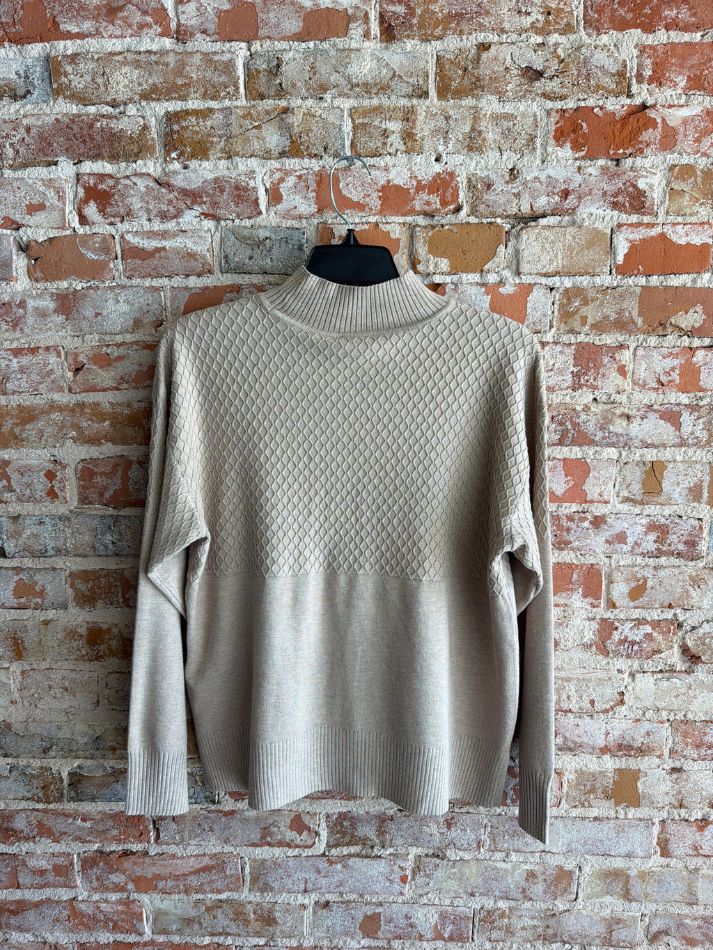 Brandtex J Mockneck Sweater with texture