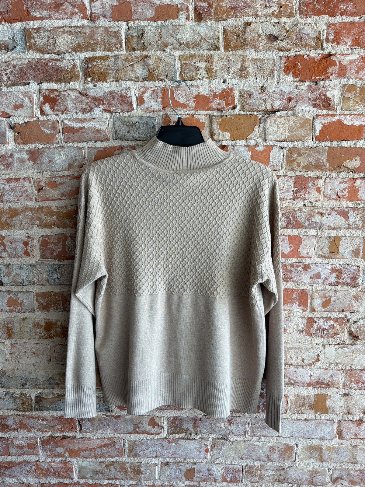 Brandtex J Mockneck Sweater with texture