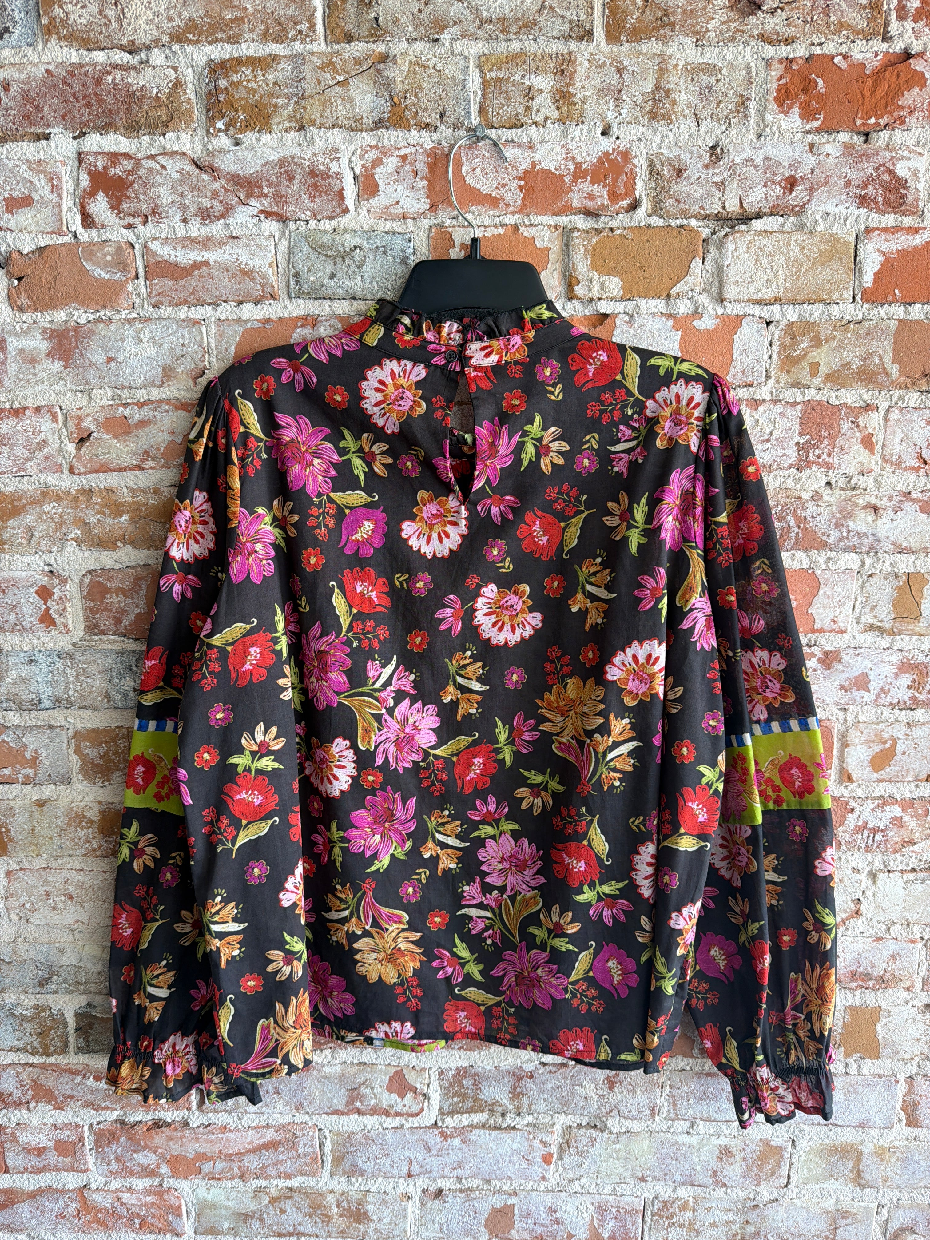Tru Luxe Ruffle Neck Floral Blouse