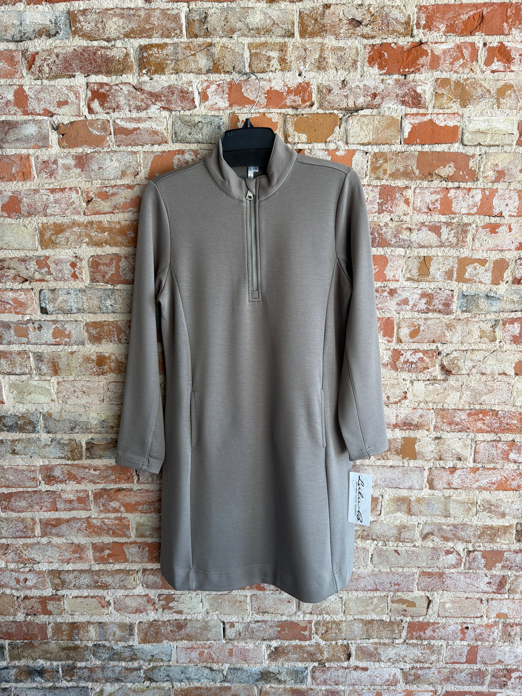 Lulu-B Grey 1/2 Zip Dress