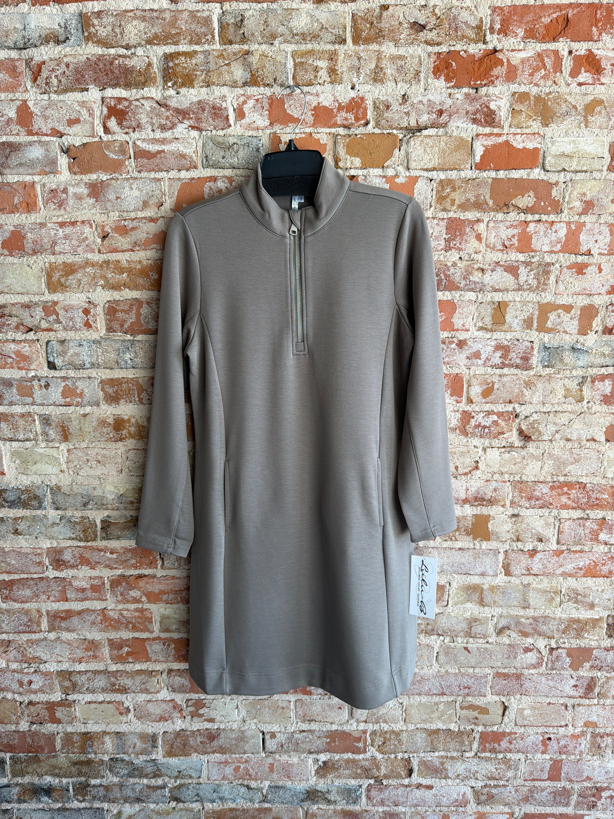 Lulu-B Grey 1/2 Zip Dress
