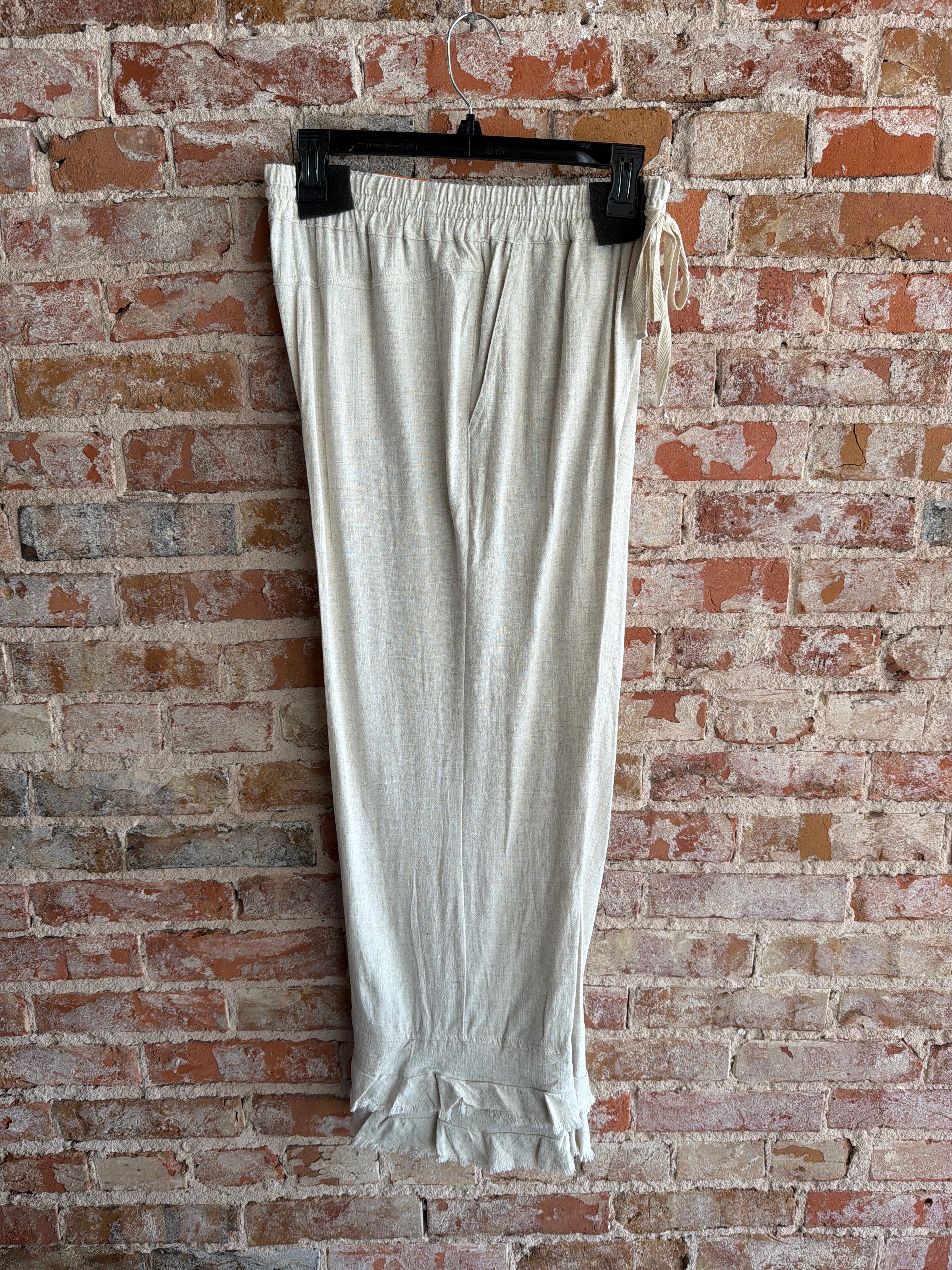Multiples Drawstring Ruffle Hem Pant