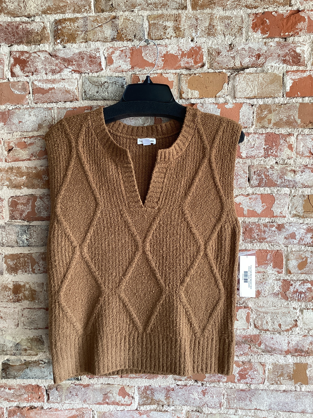 Tribal Split Neck Sweater Vest