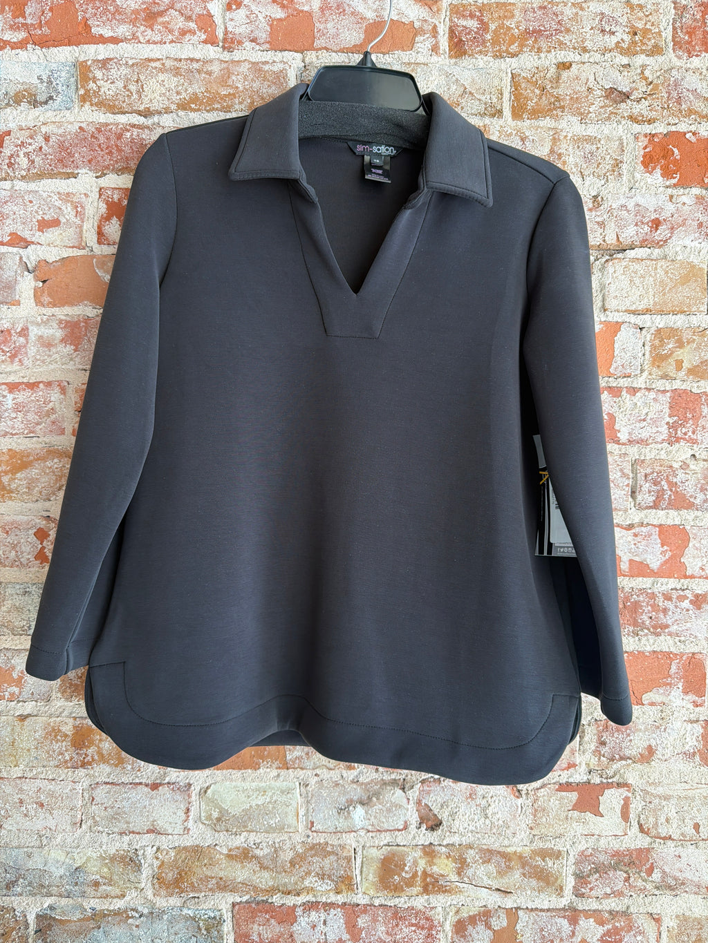 Multiples Johnny Collar V-Neck Top