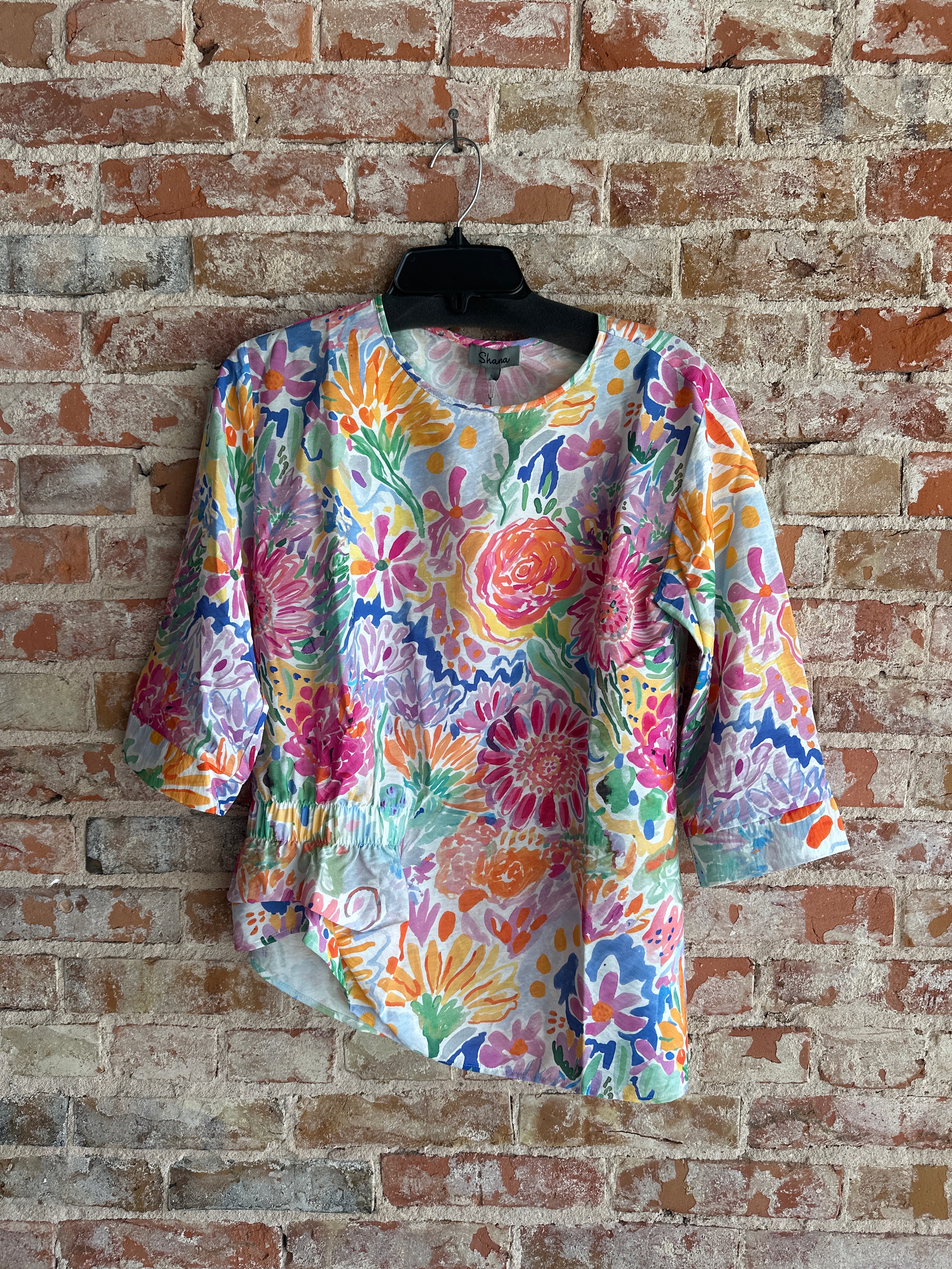 Shana Floral Elastic Detail Top