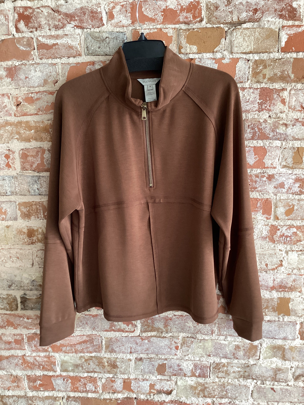 Multiples Mock Neck Zip Up