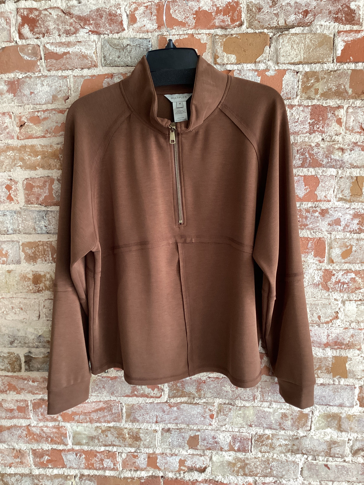 Multiples Mock Neck Zip Up