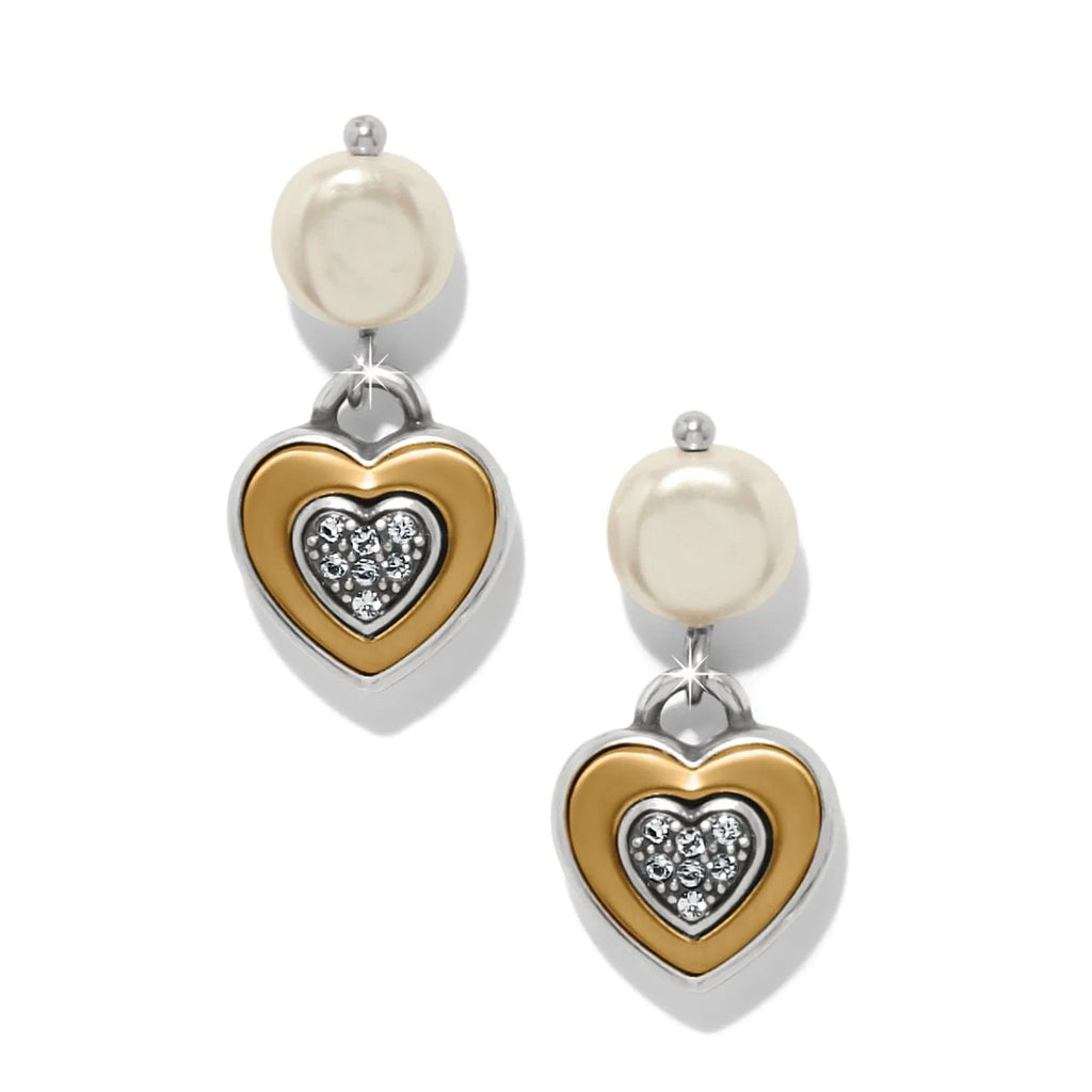 Brighton Heart Pearl Post Drop Earrings
