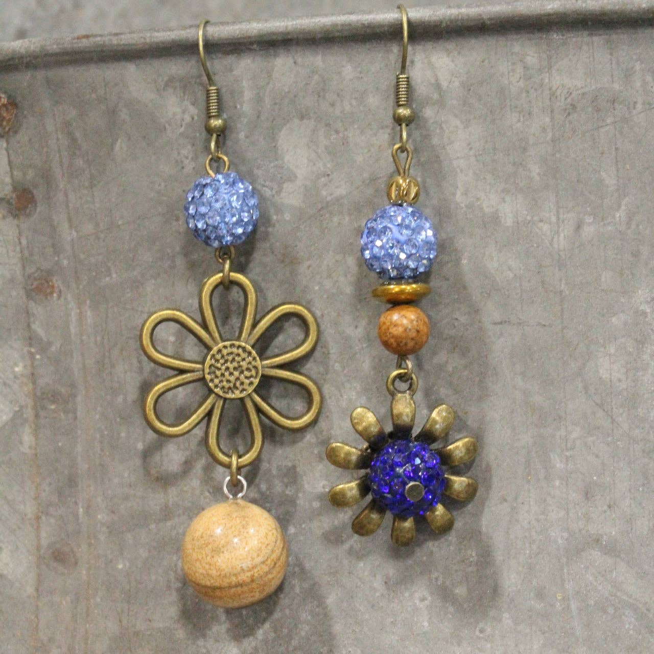 Periwinkle Flower Dangle Earrings