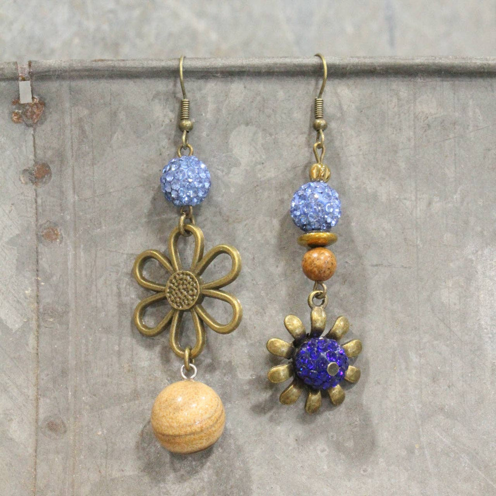 Periwinkle Flower Dangle Earrings