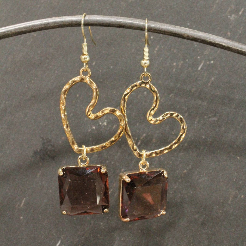 Cutie Pie Heart Throb Dangle Drop Earrings