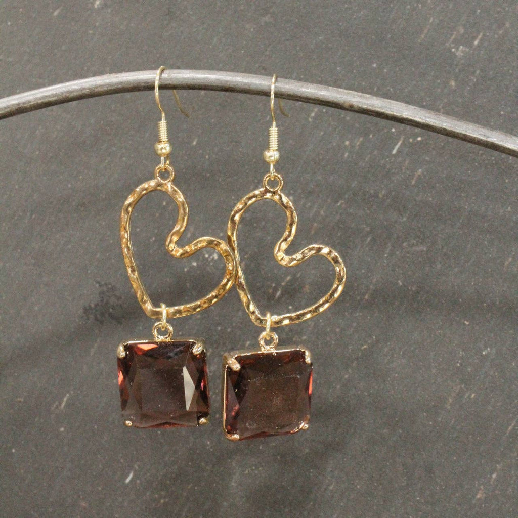 Cutie Pie Heart Throb Dangle Drop Earrings
